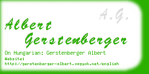 albert gerstenberger business card